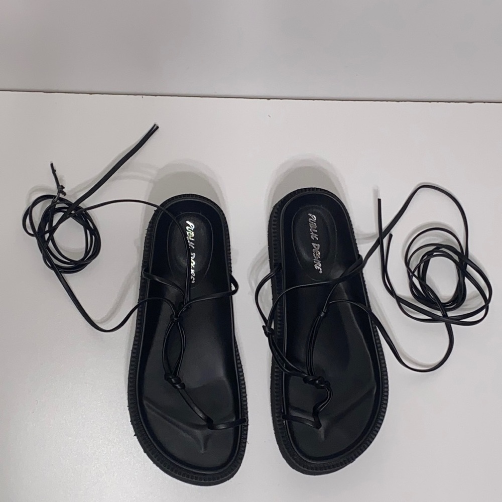 Public Desire x Nasty Gal Platform Lace Up Sandals